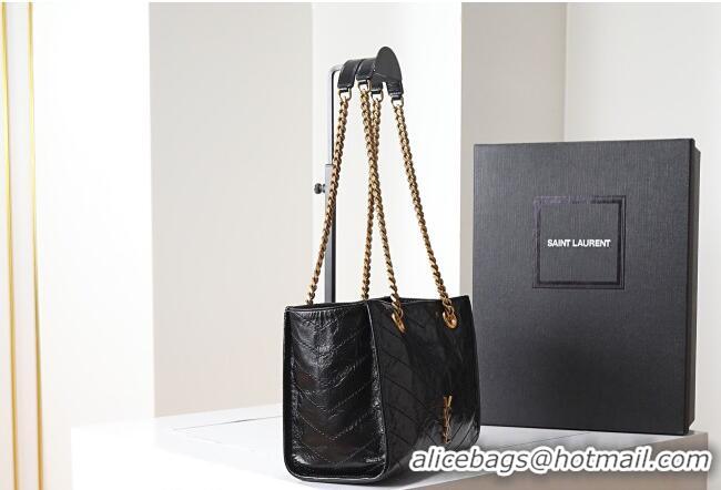 Top Grade Saint Laurent NIKI small shopping bag in vintage leather 872680 Black/Gold 2026