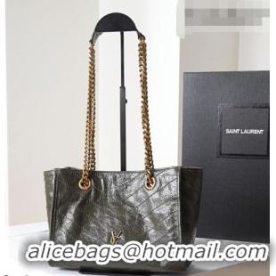 Best Price Saint Laurent NIKI small shopping bag in vintage leather 872680 Green 2026
