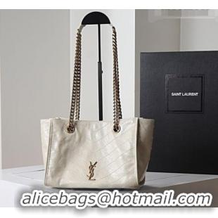 New Design Saint Laurent NIKI small shopping bag in vintage leather 872680 White 2026
