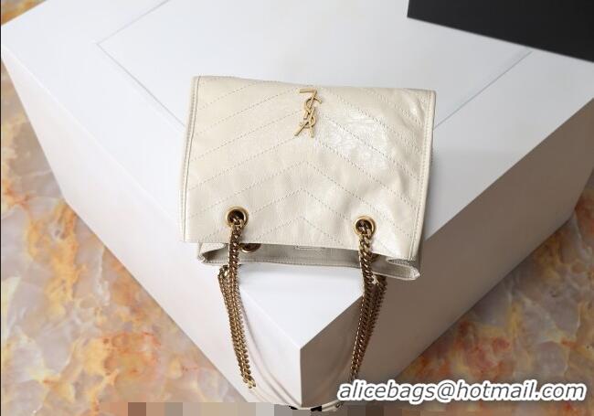 New Design Saint Laurent NIKI small shopping bag in vintage leather 872680 White 2026
