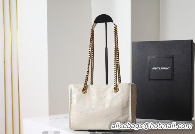 New Design Saint Laurent NIKI small shopping bag in vintage leather 872680 White 2026