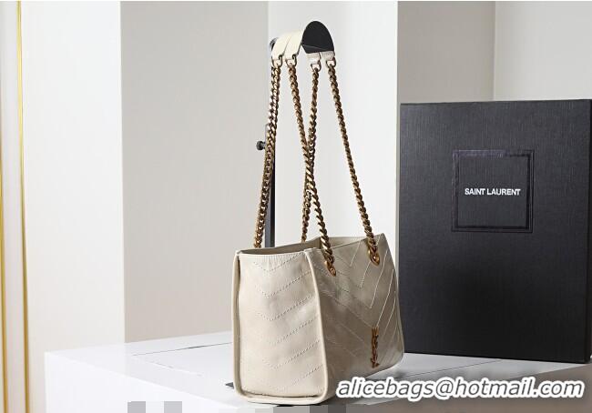 New Design Saint Laurent NIKI small shopping bag in vintage leather 872680 White 2026
