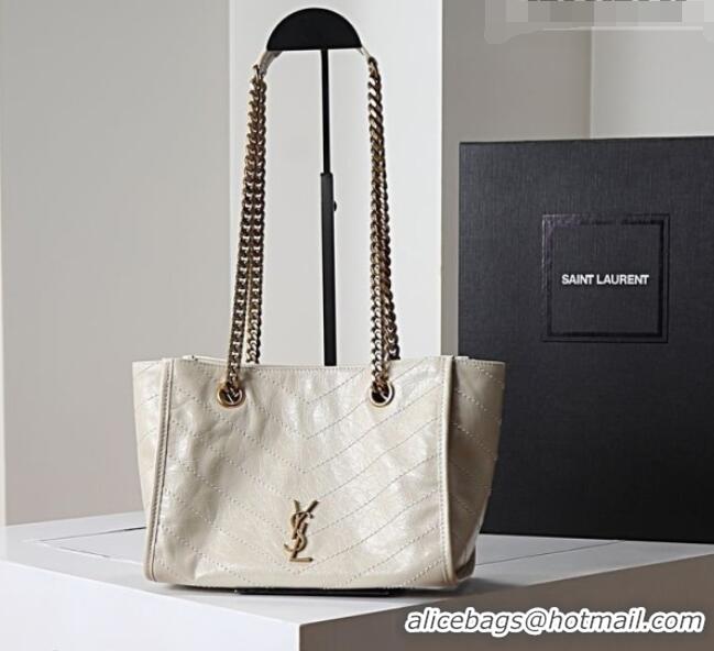New Design Saint Laurent NIKI small shopping bag in vintage leather 872680 White 2026