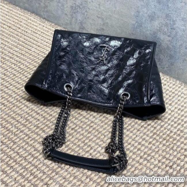 Best Grade Saint Laurent NIKI small shopping bag in vintage leather 872680 Black/Silver 2026
