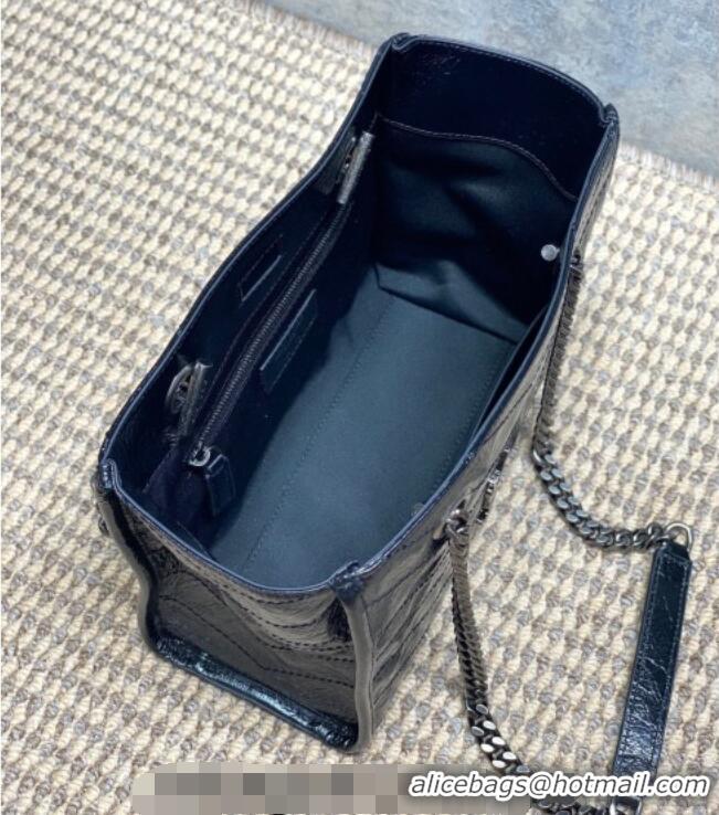 Best Grade Saint Laurent NIKI small shopping bag in vintage leather 872680 Black/Silver 2026
