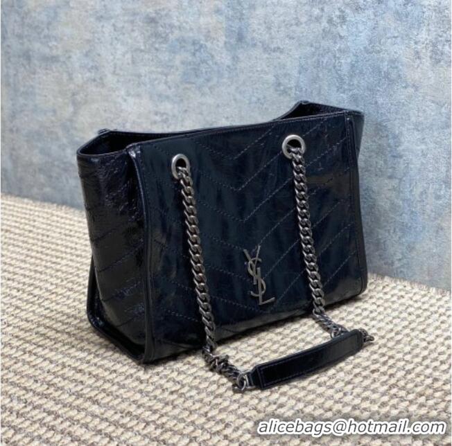 Best Grade Saint Laurent NIKI small shopping bag in vintage leather 872680 Black/Silver 2026