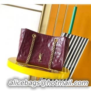 Luxury Discount Saint Laurent NIKI small shopping bag in vintage leather 872680 Burgundy 2026