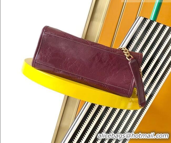 Luxury Discount Saint Laurent NIKI small shopping bag in vintage leather 872680 Burgundy 2026