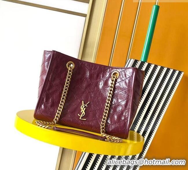 Luxury Discount Saint Laurent NIKI small shopping bag in vintage leather 872680 Burgundy 2026