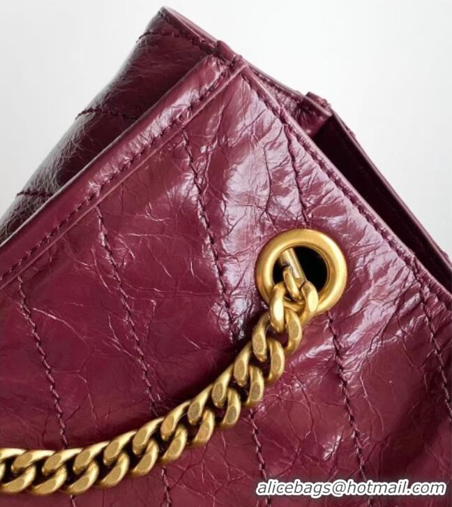 Luxury Discount Saint Laurent NIKI small shopping bag in vintage leather 872680 Burgundy 2026