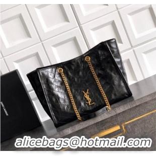Buy Discount Saint Laurent NIKI shopping bag in vintage leather 871151 Black/Gold 2026