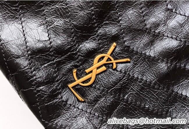 Buy Discount Saint Laurent NIKI shopping bag in vintage leather 871151 Black/Gold 2026