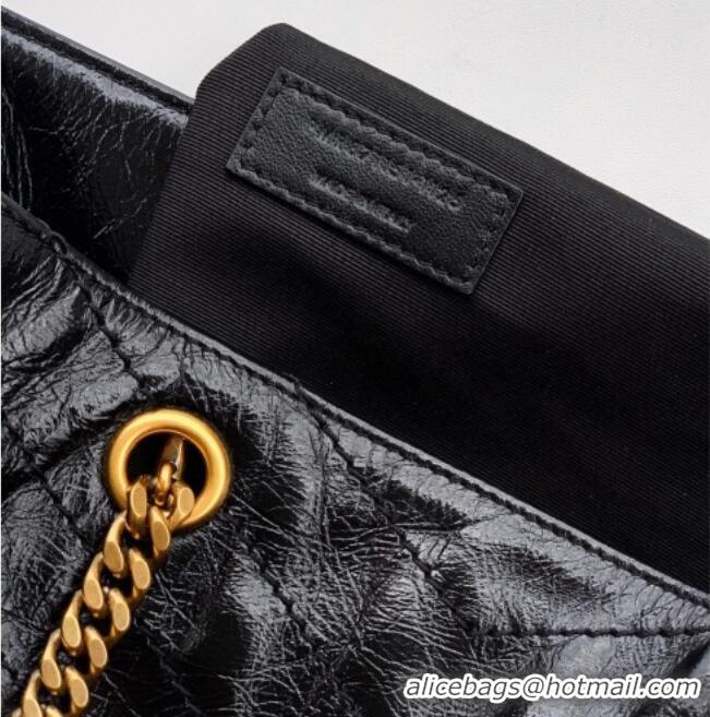Buy Discount Saint Laurent NIKI shopping bag in vintage leather 871151 Black/Gold 2026