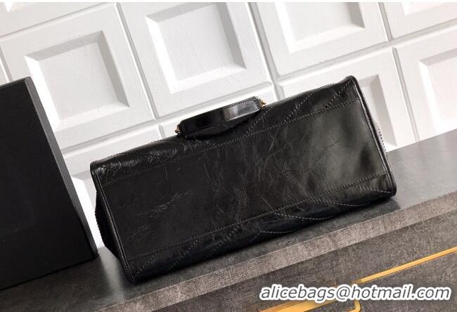 Buy Discount Saint Laurent NIKI shopping bag in vintage leather 871151 Black/Gold 2026