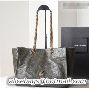 Good Looking Saint Laurent NIKI shopping bag in vintage leather 871151 Green 2026