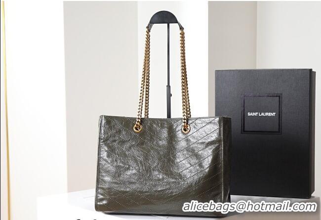 Good Looking Saint Laurent NIKI shopping bag in vintage leather 871151 Green 2026