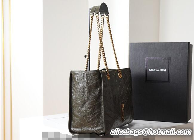Good Looking Saint Laurent NIKI shopping bag in vintage leather 871151 Green 2026