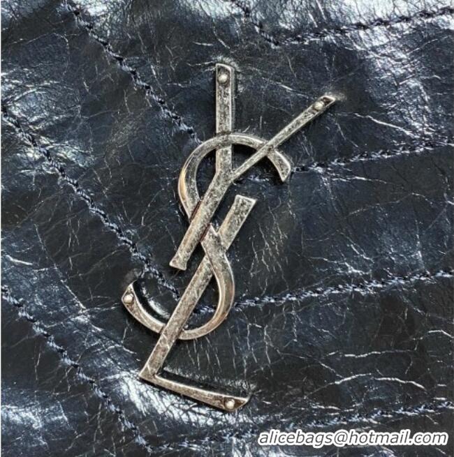 Luxury Cheap Saint Laurent NIKI shopping bag in vintage leather 871151 Black/Silver 2026