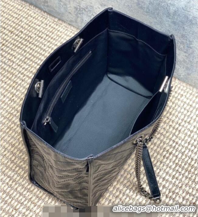 Luxury Cheap Saint Laurent NIKI shopping bag in vintage leather 871151 Black/Silver 2026