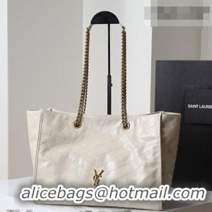 Market Sells Saint Laurent NIKI shopping bag in vintage leather 871151 White 2026