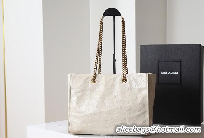 Market Sells Saint Laurent NIKI shopping bag in vintage leather 871151 White 2026