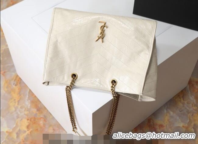 Market Sells Saint Laurent NIKI shopping bag in vintage leather 871151 White 2026