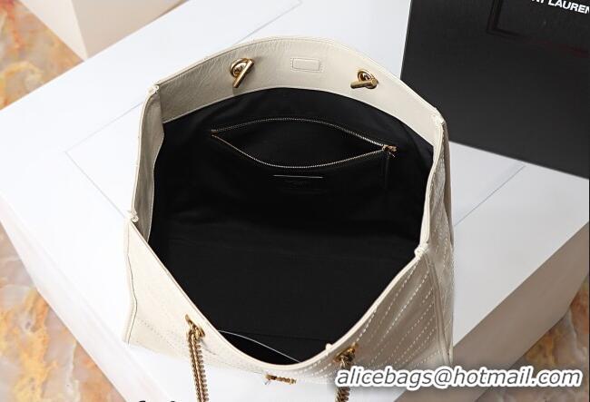 Market Sells Saint Laurent NIKI shopping bag in vintage leather 871151 White 2026