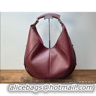 Best Product Saint Laurent MOMBASA large hobo bag in Leather 848811 Burgundy 2026