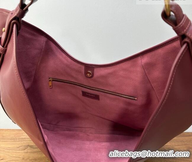 Best Product Saint Laurent MOMBASA large hobo bag in Leather 848811 Burgundy 2026