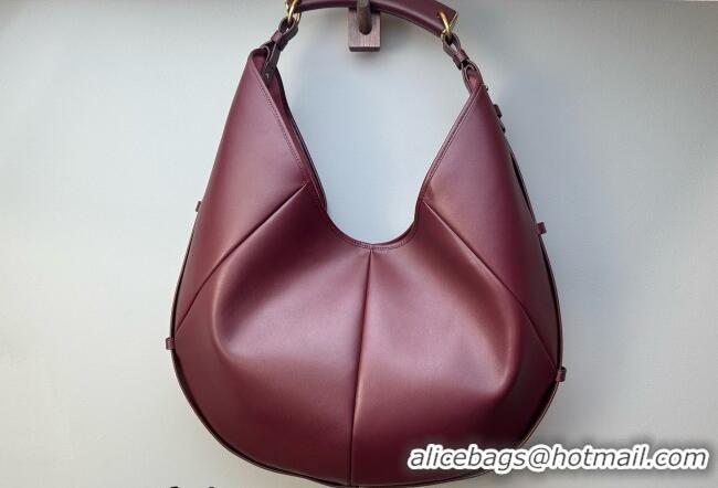 Best Product Saint Laurent MOMBASA large hobo bag in Leather 848811 Burgundy 2026