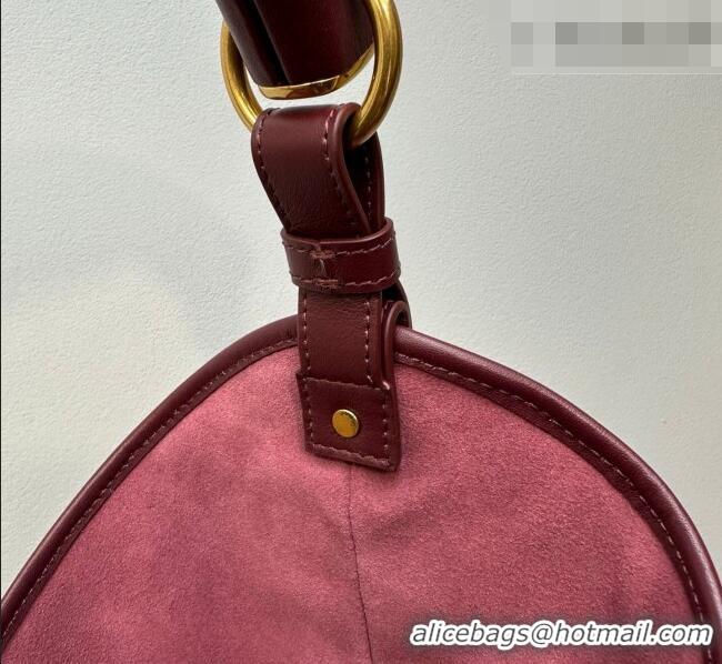 Best Product Saint Laurent MOMBASA large hobo bag in Leather 848811 Burgundy 2026