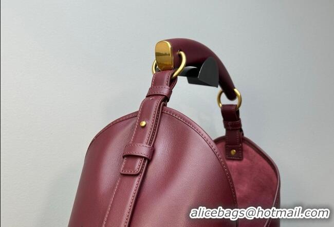 Best Product Saint Laurent MOMBASA large hobo bag in Leather 848811 Burgundy 2026
