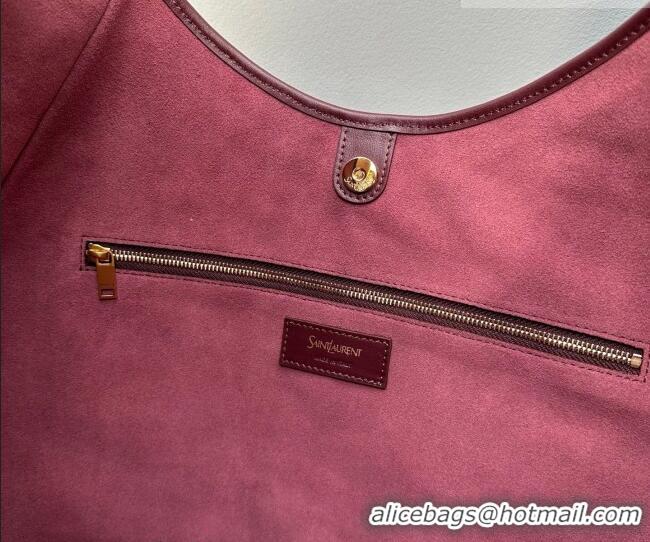 Best Product Saint Laurent MOMBASA large hobo bag in Leather 848811 Burgundy 2026