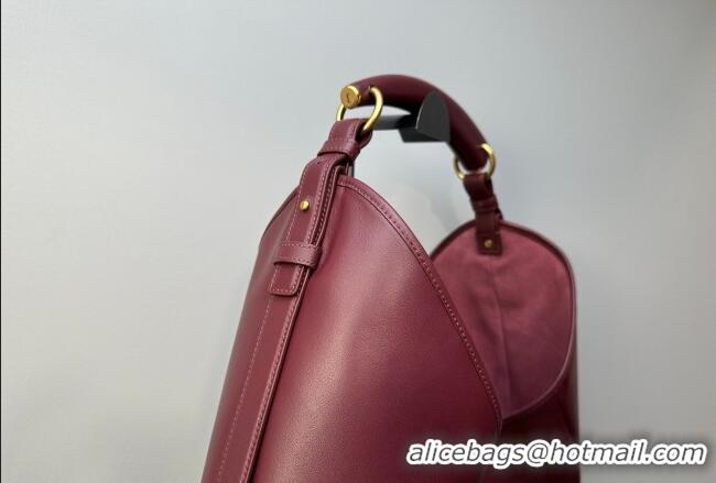 Best Product Saint Laurent MOMBASA large hobo bag in Leather 848811 Burgundy 2026