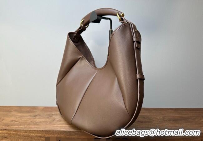 Market Sells Saint Laurent MOMBASA Medium hobo bag in Leather 862029 Coffee Brown 2026