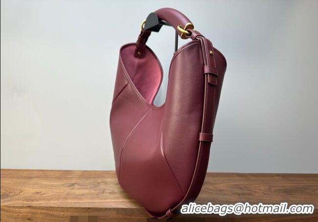 Promotional Saint Laurent MOMBASA Medium hobo bag in Leather 862029 Burgundy 2026