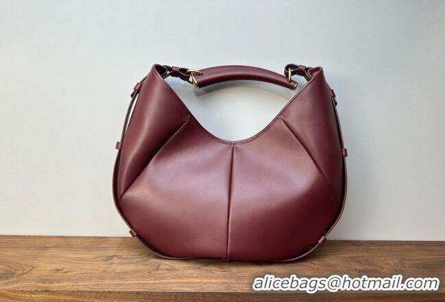 Promotional Saint Laurent MOMBASA Medium hobo bag in Leather 862029 Burgundy 2026