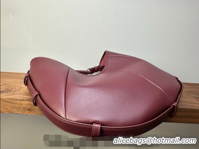 Promotional Saint Laurent MOMBASA Medium hobo bag in Leather 862029 Burgundy 2026