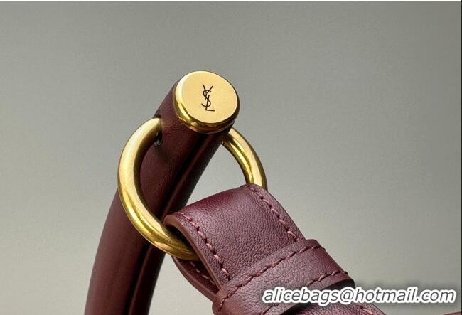 Promotional Saint Laurent MOMBASA Medium hobo bag in Leather 862029 Burgundy 2026