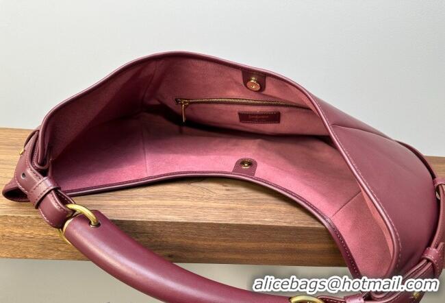 Promotional Saint Laurent MOMBASA Medium hobo bag in Leather 862029 Burgundy 2026