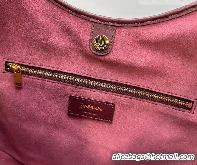 Promotional Saint Laurent MOMBASA Medium hobo bag in Leather 862029 Burgundy 2026