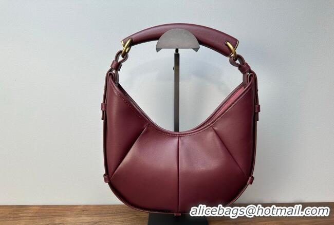 Best Price Saint Laurent MOMBASA Small hobo bag in Leather 851432 Burgundy 2026