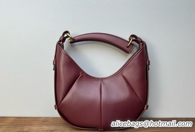 Best Price Saint Laurent MOMBASA Small hobo bag in Leather 851432 Burgundy 2026