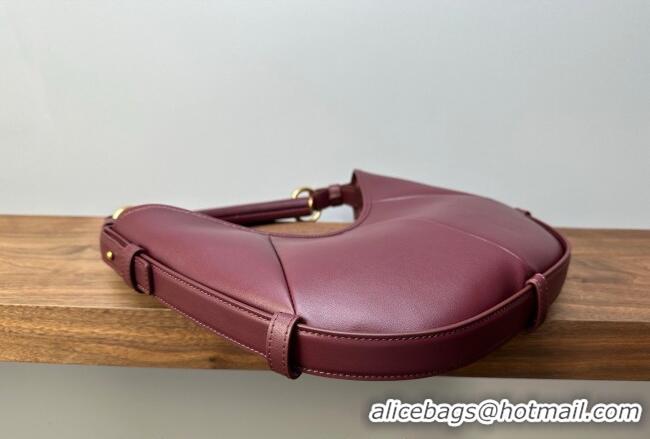 Best Price Saint Laurent MOMBASA Small hobo bag in Leather 851432 Burgundy 2026