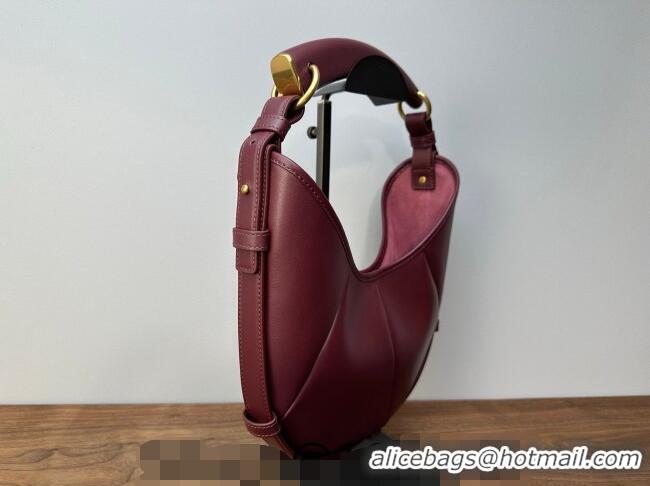 Best Price Saint Laurent MOMBASA Small hobo bag in Leather 851432 Burgundy 2026