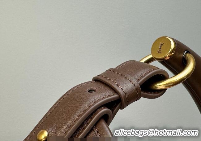 Buy Discount Saint Laurent MOMBASA Small hobo bag in Leather 851432 Coffee Brown 2026