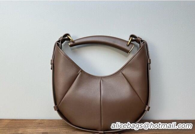 Buy Discount Saint Laurent MOMBASA Small hobo bag in Leather 851432 Coffee Brown 2026