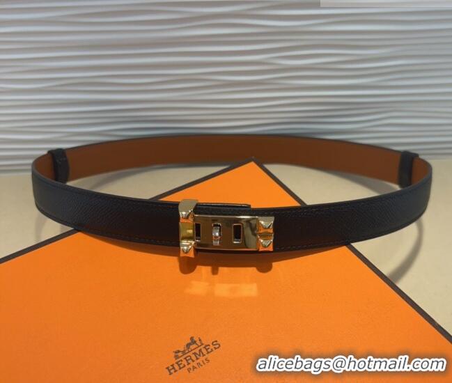 Well Crafted Hermes Collier de Chien Belt 2.5cm in Madame Calfskin with Gold Hardware 0314 Black 2025