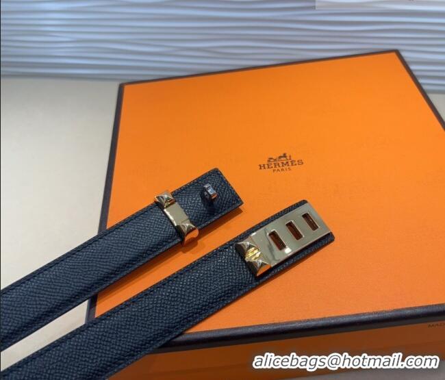 Well Crafted Hermes Collier de Chien Belt 2.5cm in Madame Calfskin with Gold Hardware 0314 Black 2025