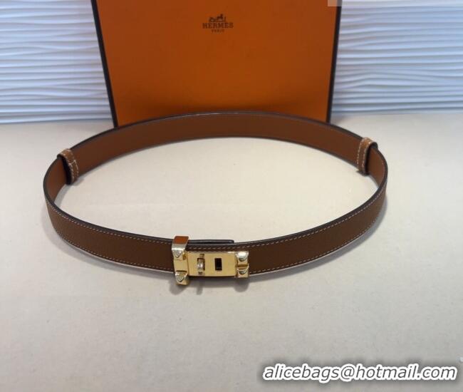 Top Design Hermes Collier de Chien Belt 2.5cm in Madame Calfskin with Gold Hardware 0314 Brown 2025